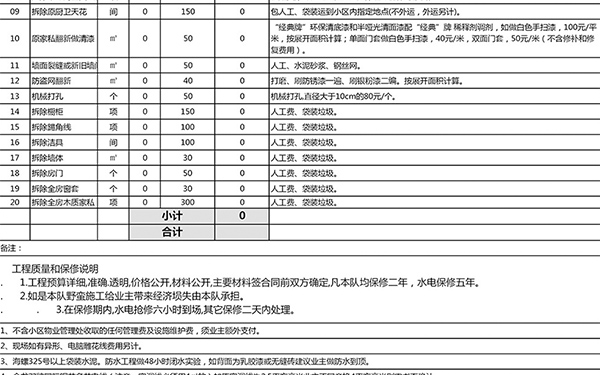 杭州二手房裝修報價單